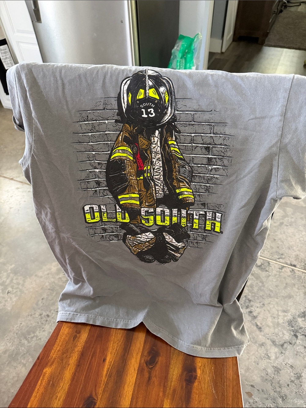 Comfort Colors Gray Short Sleeve Tee with Firefighter Graphic